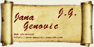 Jana Genović vizit kartica